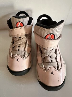 NIKE Air Jordan 6 Anillos Zapatos Tenis 323420-602 Rosa Blanco Niño Pequeño Talla 10C Foto 1 de 4