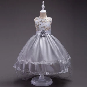 Baby Girls Flower Wedding Gown Pageant Princess Bow Communion Formal Party Dress - Picture 1 of 17