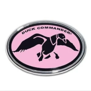 Duck Commander Pink 3 x 2 Inch Window Hunting Decal - Chrome Metal - Picture 1 of 1
