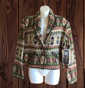 Vintage New Identity Jacket Boho Size M Pockets Aztec NEW - Picture 1 of 9