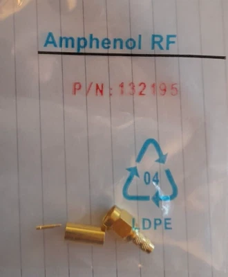 Amphenol 132195 SMA Straight Crimp Plug RG-55 RG-142 RG-223 RG-400 50 - Image 1 of 3