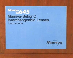 LENTES INTERCAMBIABLES MAMIYA M645 MANUAL/47782 - Imagen 1 de 1
