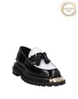 RRP€345 SANDRO Leather Loafer Shoes US7 UK4 EU37 Two-Tone Tassels Colour Block