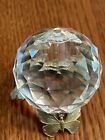 Faceted Prism Glass Crystal Ball Suncatcher Pendant Feng Shui Sphere W Stand
