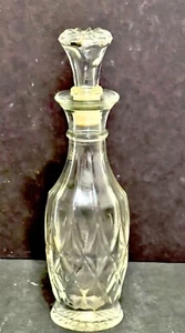 Vintage Ornate Cruet Vinegar Dispenser W/Stopper 8” Tall Pressed Glass - Picture 1 of 17
