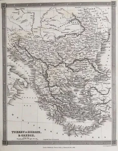 1834 Antique Map; Greece & Turkey in Europe - Alexander Findlay - Picture 1 of 2