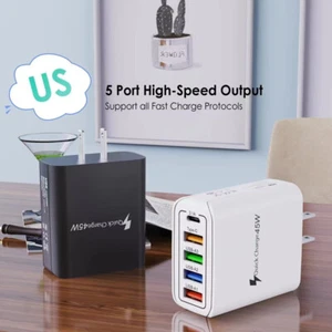 45W 5-Ports USB-Typ-C-Celadel-Ladegerät USB-C QC Fast Lading Power Adapter - Zdjęcie 1 z 18
