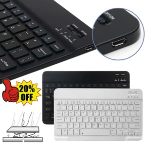 Wireless Bluetooth Keyboard Rechargeable For IOS Windows Android Tablet - Picture 1 of 14