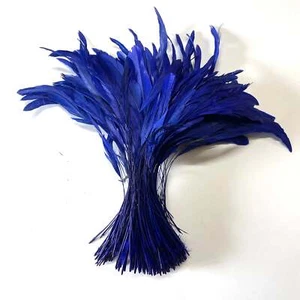 Stripped Coque Tail Feathers 10 grams - Royal Blue - Foto 1 di 3