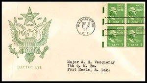 Scott 804EE 1 Cent Washington Fidelity FDC Typed Address Planty 804EE-6 - Picture 1 of 2