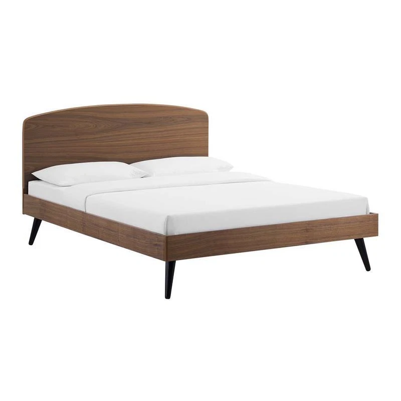 Modway Bronwen King Wood Platform Bed With Walnut Finish MOD-6255-WAL