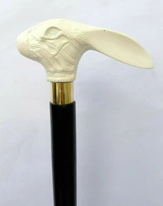 Victorian Rabbit Head Handle Vintage Men & Women Wooden Walking Stick Cane - Picture 1 of 3