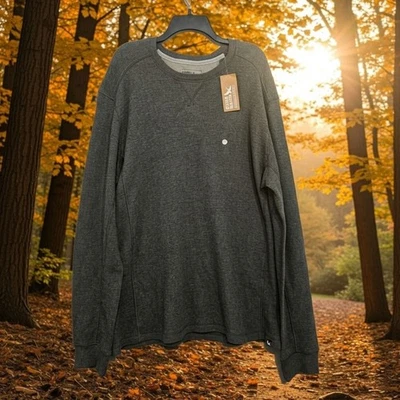 Nuevo XLT Eddie Bauer Henley Thermal Crew Gris Carbón Alto Extra Grande Base Suave Foto 1 de 4