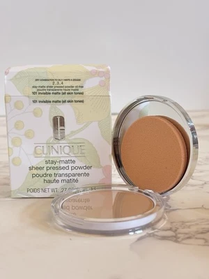 Clinique Stay Matte Sheer Pressed Powder Foundation 101 Invisible Matte 7.6g NIB - Image 1 of 3