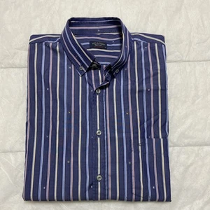 PAUL & SHARK Men’s Blue Striped Embroidered Flags Long Sleeve Shirt ~ Size XL 43 - Picture 1 of 9