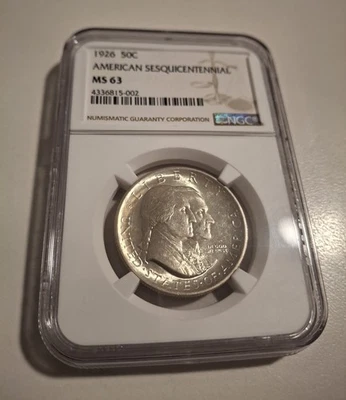 1926 Sesquicentennial Commemorative Silver Half Dollar NGC MS63 - Image 1 of 4