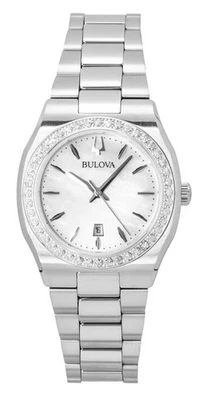 Bulova Surveyor Diamond Mother Of Pearl Quartz Women's Ladies Watch 96R245 - Image 1 of 3