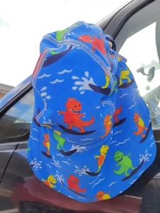 0 - 12 Months Jojo Maman Bebe Sun Hat Blue Dinosaurs - Picture 1 of 6