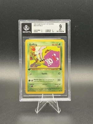 2000 Pokemon Team Rocket 1ª Edição Koffing 58/82 Beckett 9 Perfeito Estado - Imagem 1 de 4