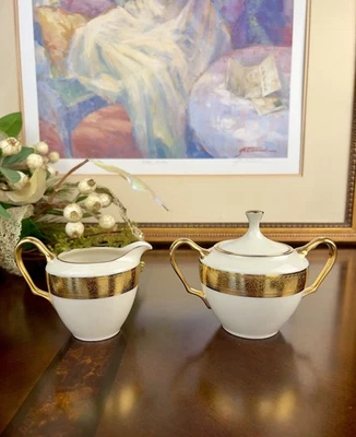 Lenox Presidential Collection Westchester Creamer & Covered Sugar Bowl Set Rare - Image 1 of 4