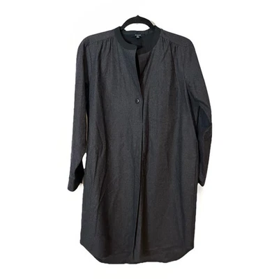 Vestido túnica Madewell cinza mistura lã/algodão gola mandarim M minimalista - Imagem 1 de 4