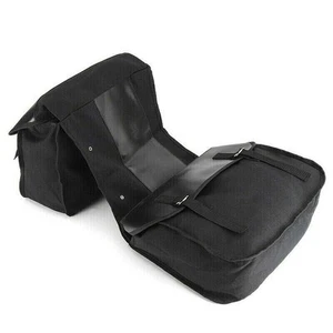 Motorcycle Touring Saddle Bag Canvas Panniers Motorbike Buckle Rear Seat Bag - Picture 1 of 13