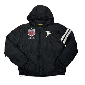 Ralph Lauren Rugby Vintage Piumino Convertibile Maniche Giacca Nero L Gilet USA - Foto 1 di 11