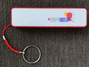 Red 'Light the Night Walk' PowerBank Key Chain Compatible W/ iPhone and Android - Picture 1 of 4