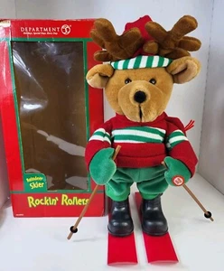 Vintage Abt. 56 Rentiere Skifahrer Rockin' Rollers singende Ski Plüsch 2003 - LESEN - Bild 1 von 14