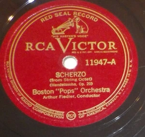 12" Boston Pops Arthur Fiedler 78 Scherzo / Polonaise Militaire In A Major BX1 - Bild 1 von 2