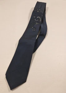 Pierre Cardiff - Vintage Blue Polyester Necktie Business Formal Tie - Picture 1 of 5