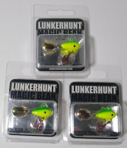 3 Lunkerhunt Magic Bean Neon 1/4oz Premium Fishing Lure LHIMB19