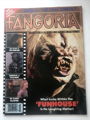 Fangoria Mag-11-1981 Fun house-The Howling-Excalibur-My Bloody Valentines-Omen 3 - Image 1 of 4
