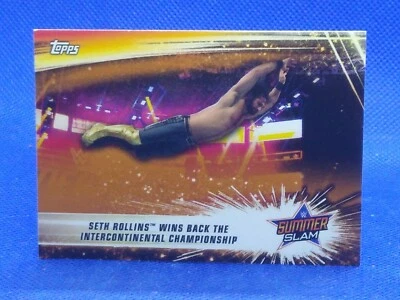 2019 Topps WWE Summerslam Seth Rollins Wins the Intercontinental Championship - Image 1 of 2