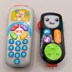 Lot of 2 Fisher Price Laugh and Learn Stream Blue Puppy Remote Control Toy - Picture 1 of 16