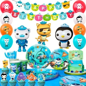 114pcs Octonaut Birthday Party Supplies Tableware Balloons Backdrop Tablecloth - Picture 1 of 10