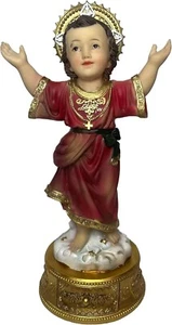 Estatua religiosa del Divino Niño con base dorada, figura católica decorativa de 9 pulgadas - Imagen 1 de 2