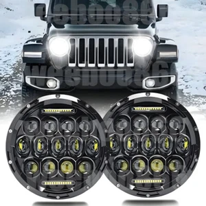 Faros LED Xprite 7" cromados 60W con halo DRL para Jeep Wrangler JK 1997-2018 - Imagen 1 de 11