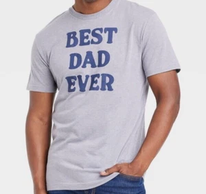 Best Dad Ever T-Shirt, Gray and Navy Crew Neck Size XXL - Picture 1 of 1