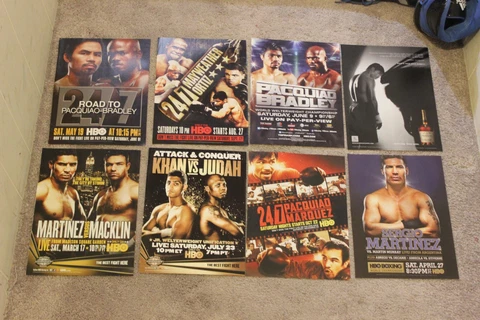 (8) Boxing PPV Print Ads/ Posters HBO Boxing Magazine Floyd Mayweather Pacquiao Cover