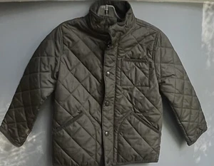 Boys J Crew Crewcuts Quilted Field Jacket Loren Green XS Pockets Zipper Snaps  - Picture 1 of 7