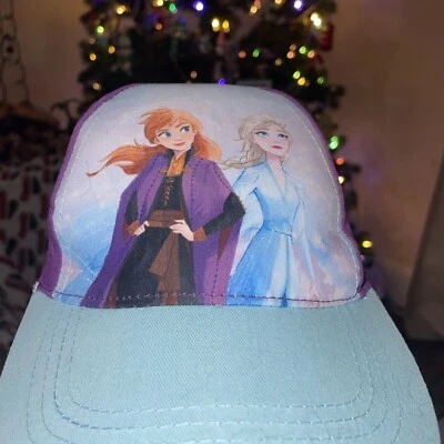 迪士尼冰雪奇缘艾莎安娜女孩紫色绿色可调节棒球帽遮阳帽 — 第 1/4 张图片