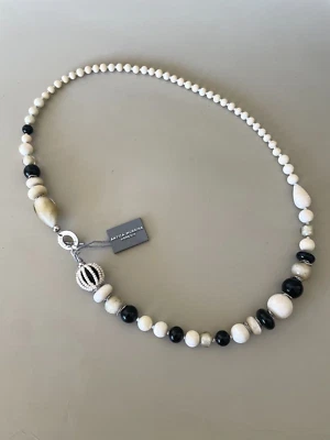 ANTICA MURRINA VENEZIA Collar de Cristal de Murano con Cuentas Negro Beige Blanco 26" Foto 1 de 4