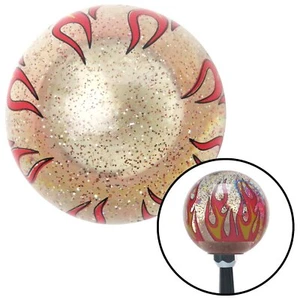 Clear Flame Metal Flake Shift Knob w/ M10 x 1.5 Insert Shifter Auto Manual Brody - Picture 1 of 6