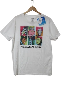 Sz L Disney Villains VILLIAN ERA T-Shirt Adult White Unisex Cotton/Poly Graphic - Picture 1 of 9