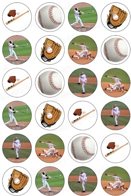 Baseball Sport Cake Topper Party Decoration Edible Birthday Celebration Stand up - Image 1 of 4