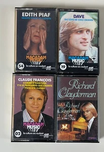 Claude François, Edith Piaf, Dave, Richard Clayderman / Lot of 4 Audio Cassettes - Picture 1 of 4