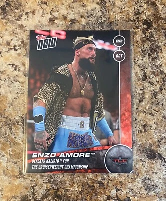 ENZO AMORE Defeats KALISTO TLC WWE Topps Now 2017 55cc #148 - Image 1 of 2