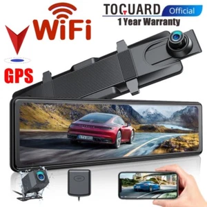 Toguard 4K 12" WiFi Dual Dash Cam Auto Rückspiegel GPS Kamera Videorekorder - Bild 1 von 8