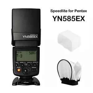 YONGNUO YN585EX TTL SYNC LCD Speedlite Flash for Pentax DSLR Kit with Diffusers - Picture 1 of 11